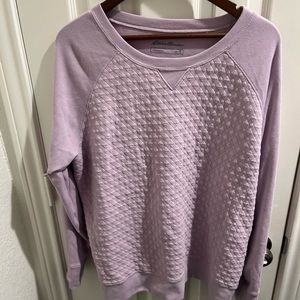 Women's Eddie Bauer Legend Quilted Front Crew Sweatshirt Purple 2X New W/O Tag